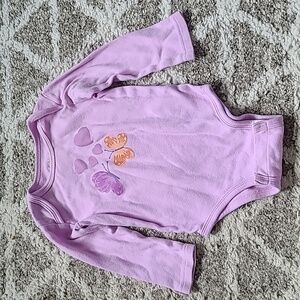 15 for $10 - Pekkle Girls 12m Purple with Butterflies Onesie
